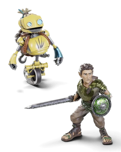 VaultifyUK unpainted miniature of Fresh Cut Grass from Critical Role, featuring a detailed yellow robot character.