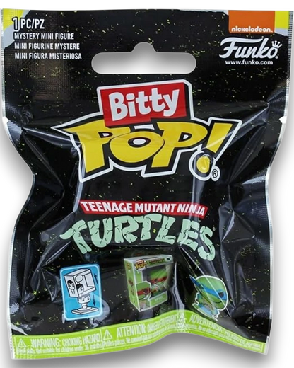 VaultifyUK Funko Bitty Pop Teenage Mutant Ninja Turtles mystery blind bag with black packaging and logo branding