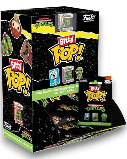 VaultifyUK Funko Bitty Pop TMNT display box featuring Teenage Mutant Ninja Turtles blind bag collectible figures