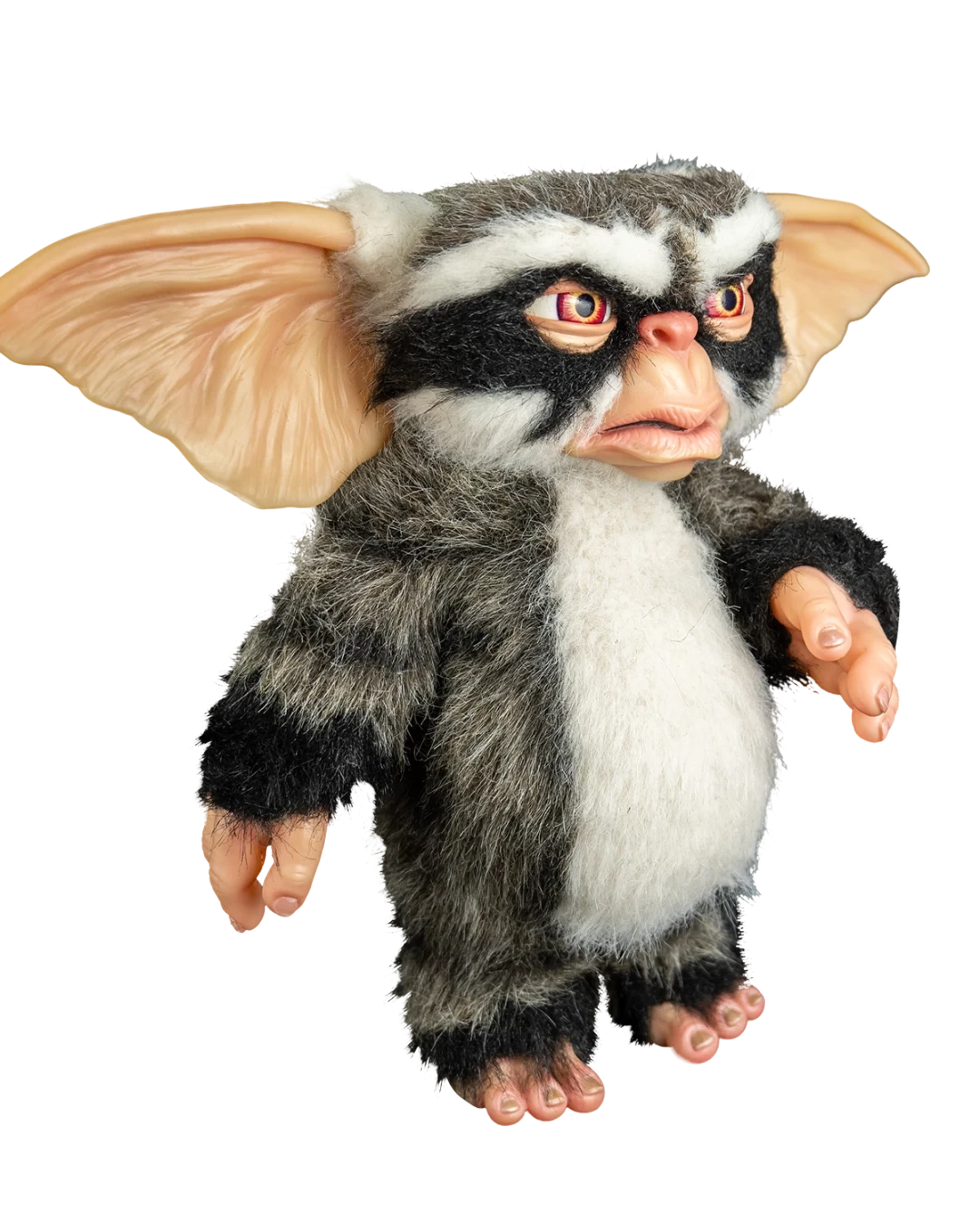VaultifyUK 1:1 scale George Mogwai prop from Gremlins 2 with faux fur, posable ears, and a scowling expression.