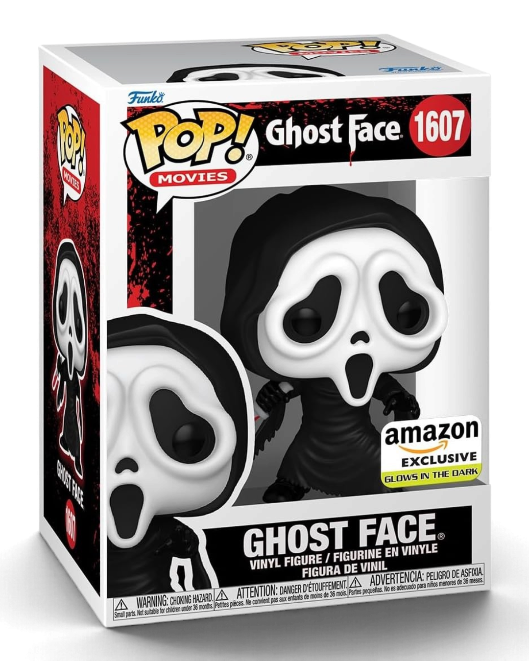 VaultifyUK Funko Pop! Ghost Face #1607 Amazon Exclusive glow-in-the-dark vinyl figure in display box