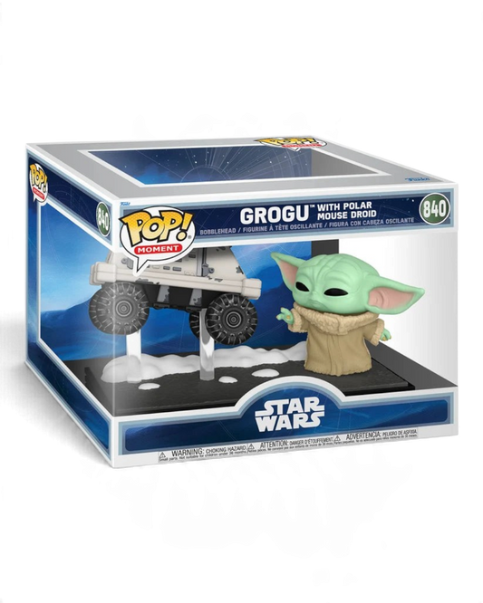 VaultifyUK Funko Pop! Moment Star Wars Grogu with Polar Mouse Droid figure in display box
