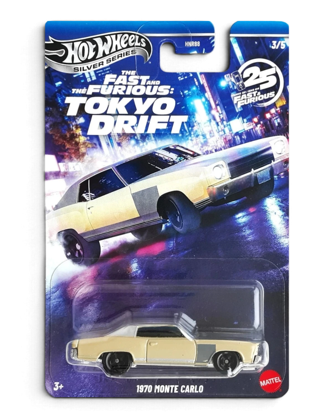 VaultifyUK Hot Wheels 1970 Monte Carlo die-cast car from Fast and Furious Tokyo Drift in cream and grey primer finish.