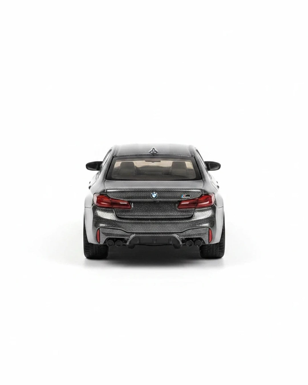 VaultifyUK Hot Wheels Premium 2021 BMW M5 die-cast car from Mission: Impossible Dead Reckoning, rear view.