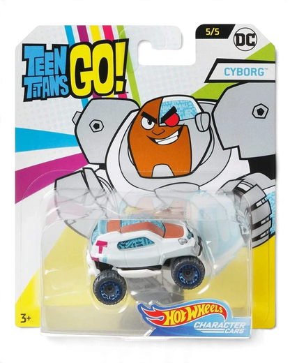 VaultifyUK Hot Wheels Teen Titans Go! Cyborg character car in original blister pack packaging