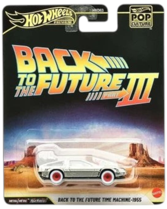 VaultifyUK Hot Wheels Premium Back to the Future Part III DeLorean Time Machine 1955 die-cast car in sealed packaging