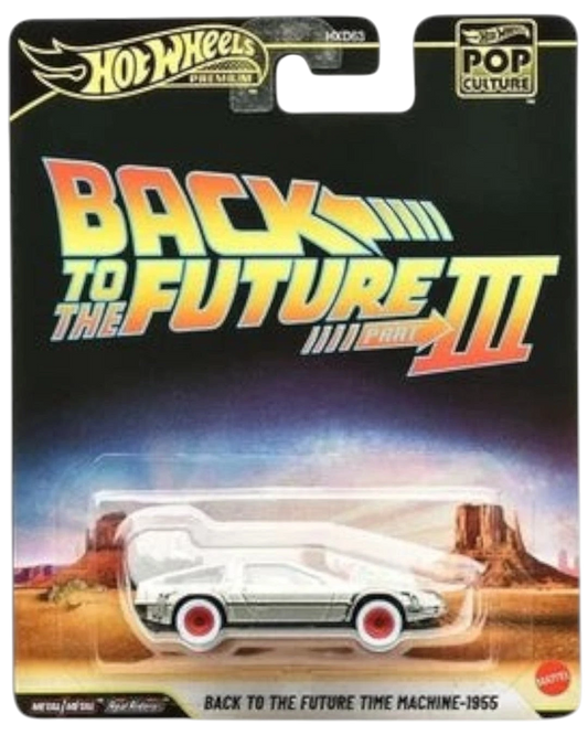 VaultifyUK Hot Wheels Premium Back to the Future Part III DeLorean Time Machine 1955 die-cast car in sealed packaging