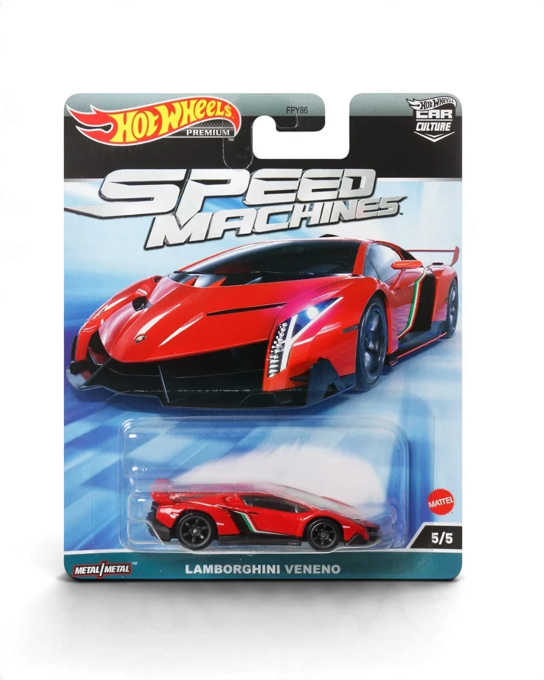 VaultifyUK Hot Wheels Premium Speed Machines Lamborghini Veneno 1:64 die-cast car in red packaging