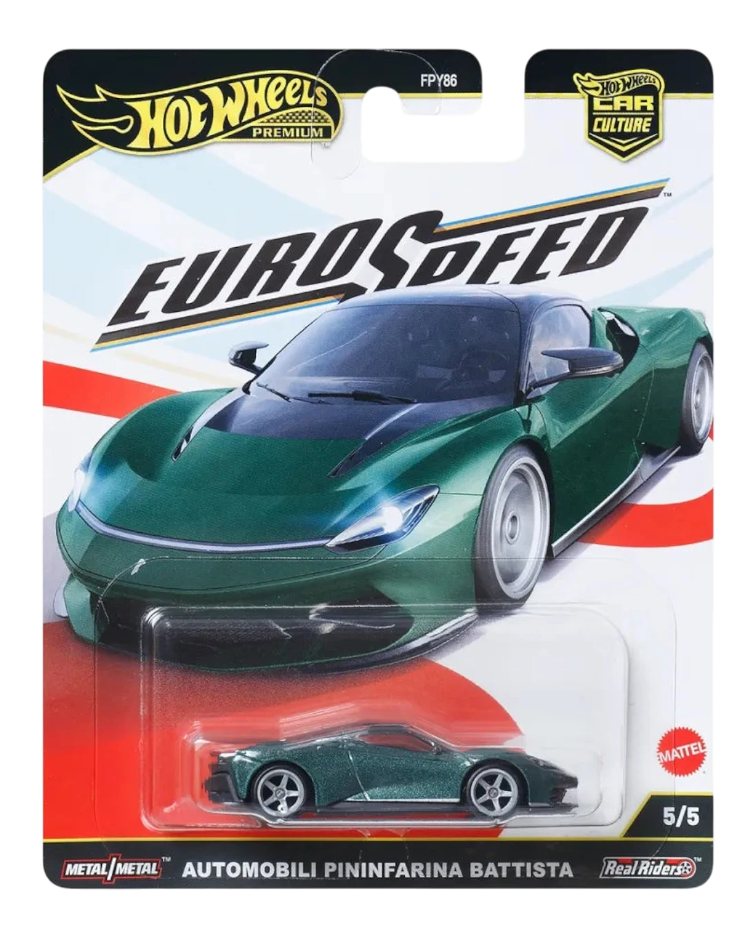 VaultifyUK Hot Wheels Premium Car Culture EuroSpeed Automobili Pininfarina Battista die-cast model in green packaging