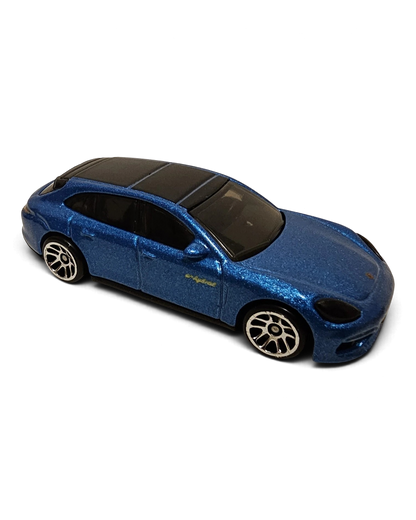 VaultifyUK Hot Wheels metallic blue Porsche Panamera Turbo S E-Hybrid Sport Turismo die-cast car
