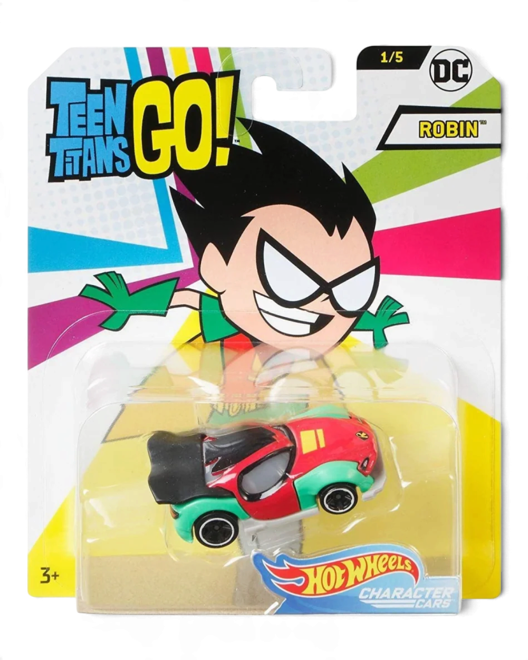 VaultifyUK Hot Wheels Teen Titans Go! Robin character car in original blister pack packaging
