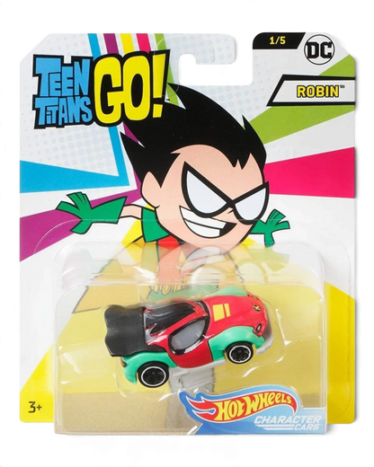 VaultifyUK Hot Wheels Teen Titans Go! Robin character car in original blister pack packaging