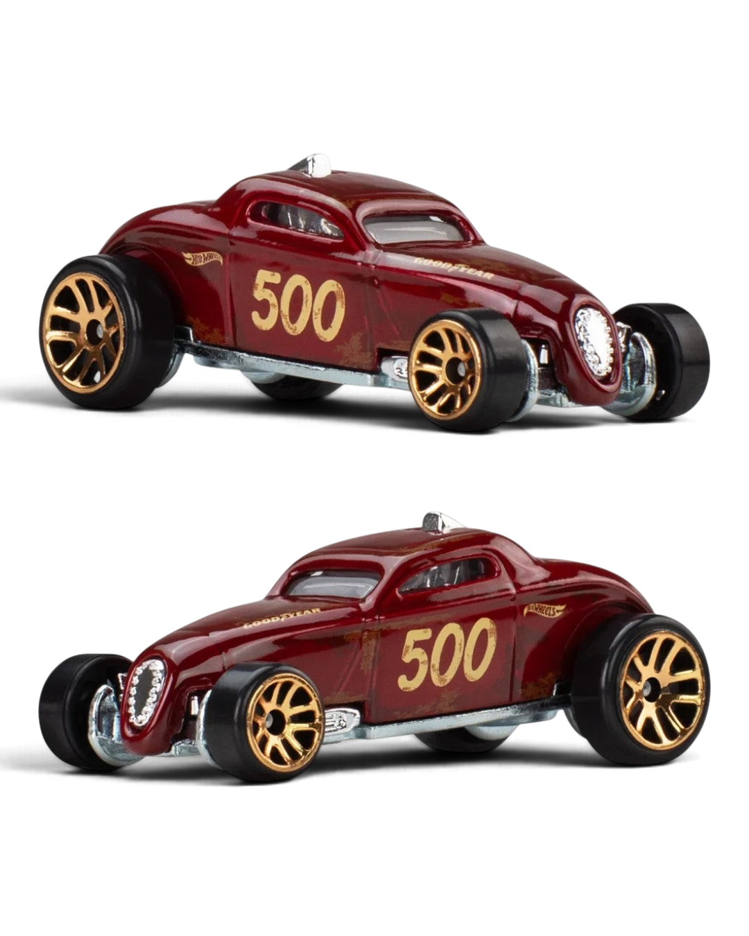 Hot Wheels Silver Series Vintage Club 1968 Sooo Fast die-cast car shown from two angles out of packaging.