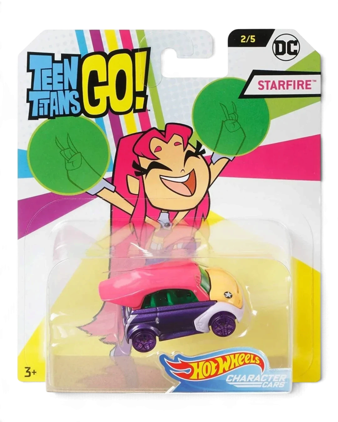 VaultifyUK Hot Wheels Teen Titans Go! Starfire character car in original blister card packaging