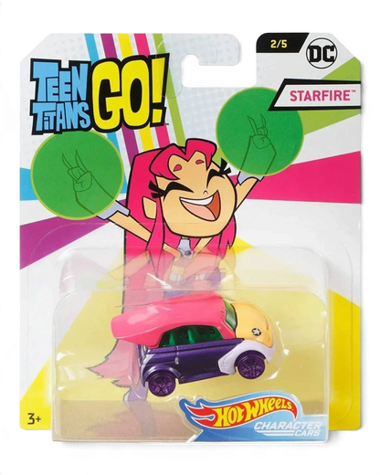 VaultifyUK Hot Wheels Teen Titans Go! Starfire character car in original blister card packaging