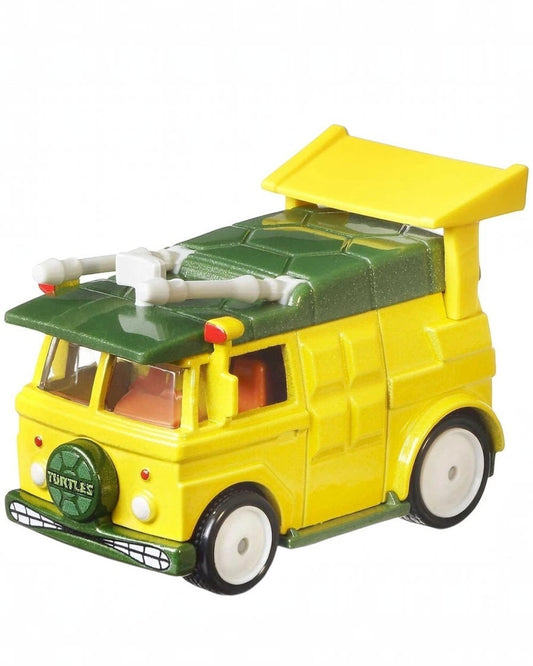 VaultifyUK Hot Wheels Premium Teenage Mutant Ninja Turtles Party Wagon die-cast van with yellow and green shell roof