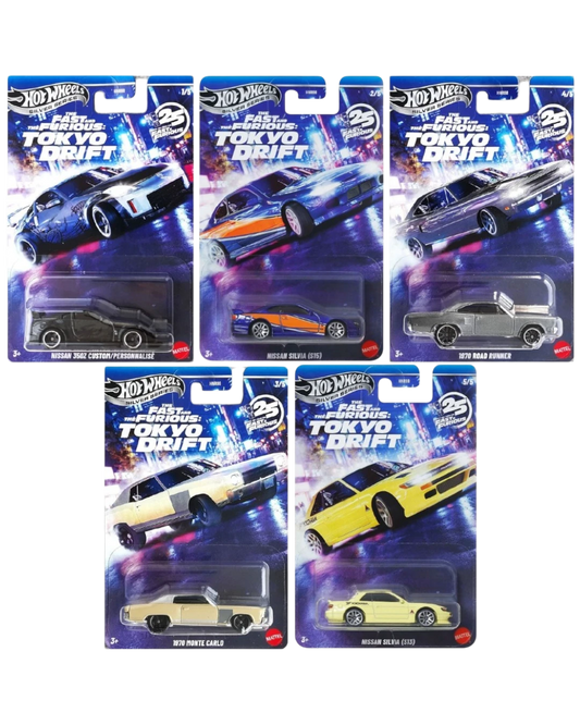 VaultifyUK Hot Wheels Silver Series Tokyo Drift die-cast car collection in blister packaging