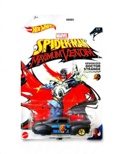 VaultifyUK Hot Wheels Marvel Spider-Man Maximum Venomized Doctor Strange die-cast car in original blister packaging