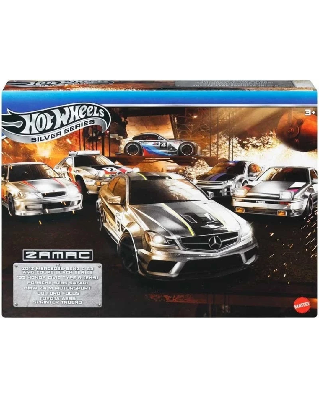 VaultifyUK Hot Wheels Silver Series Zamac 6-car multipack featuring unpainted die-cast metal toy vehicles in packaging