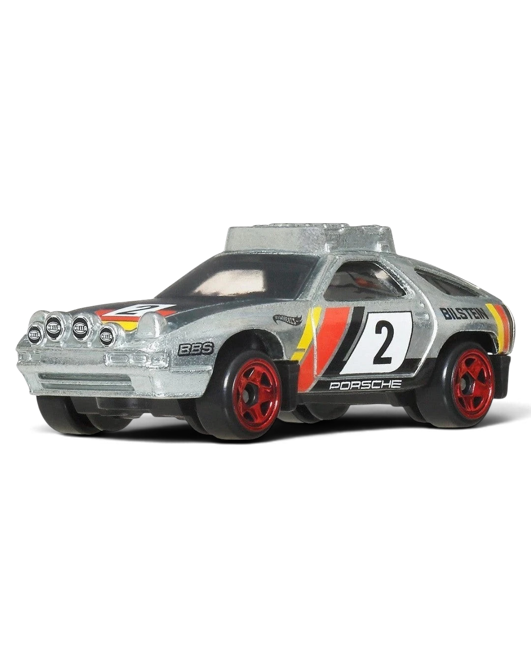 VaultifyUK Hot Wheels Silver Series Zamac Porsche 928S Safari die-cast car with racing livery and red wheels