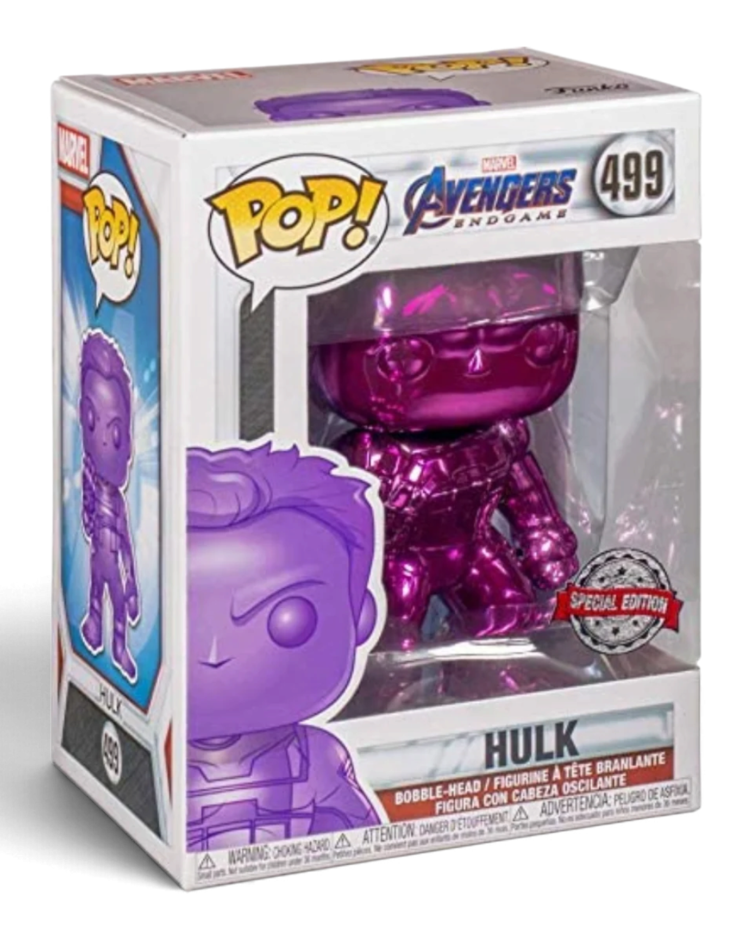 VaultifyUK Funko Pop! Marvel Avengers Endgame Hulk #499 purple chrome vinyl figure in original display box