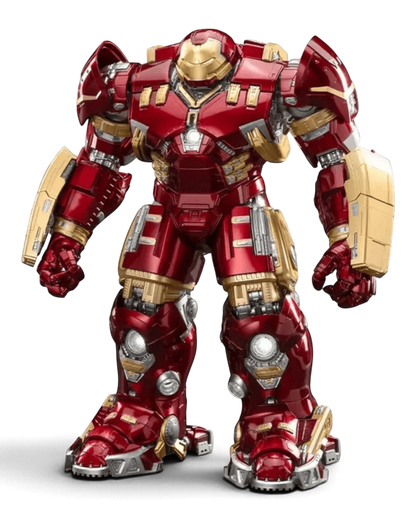 VaultifyUK ZD Toys Hulkbuster MK44 1/10 scale action figure in metallic red and gold with mechanical detailing.
