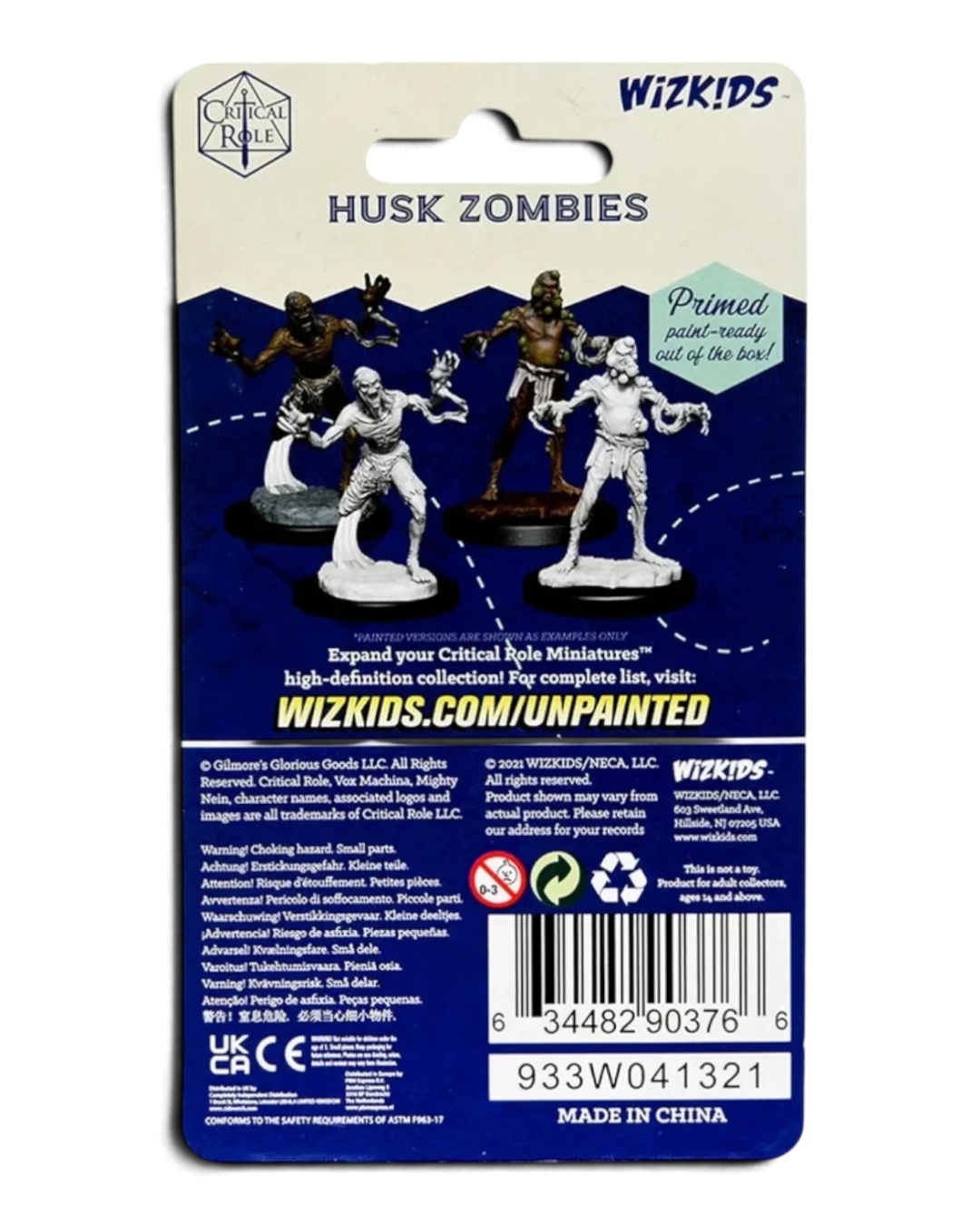VaultifyUK Critical Role Husk Zombies unpainted miniature set in blister packaging with painted examples shown