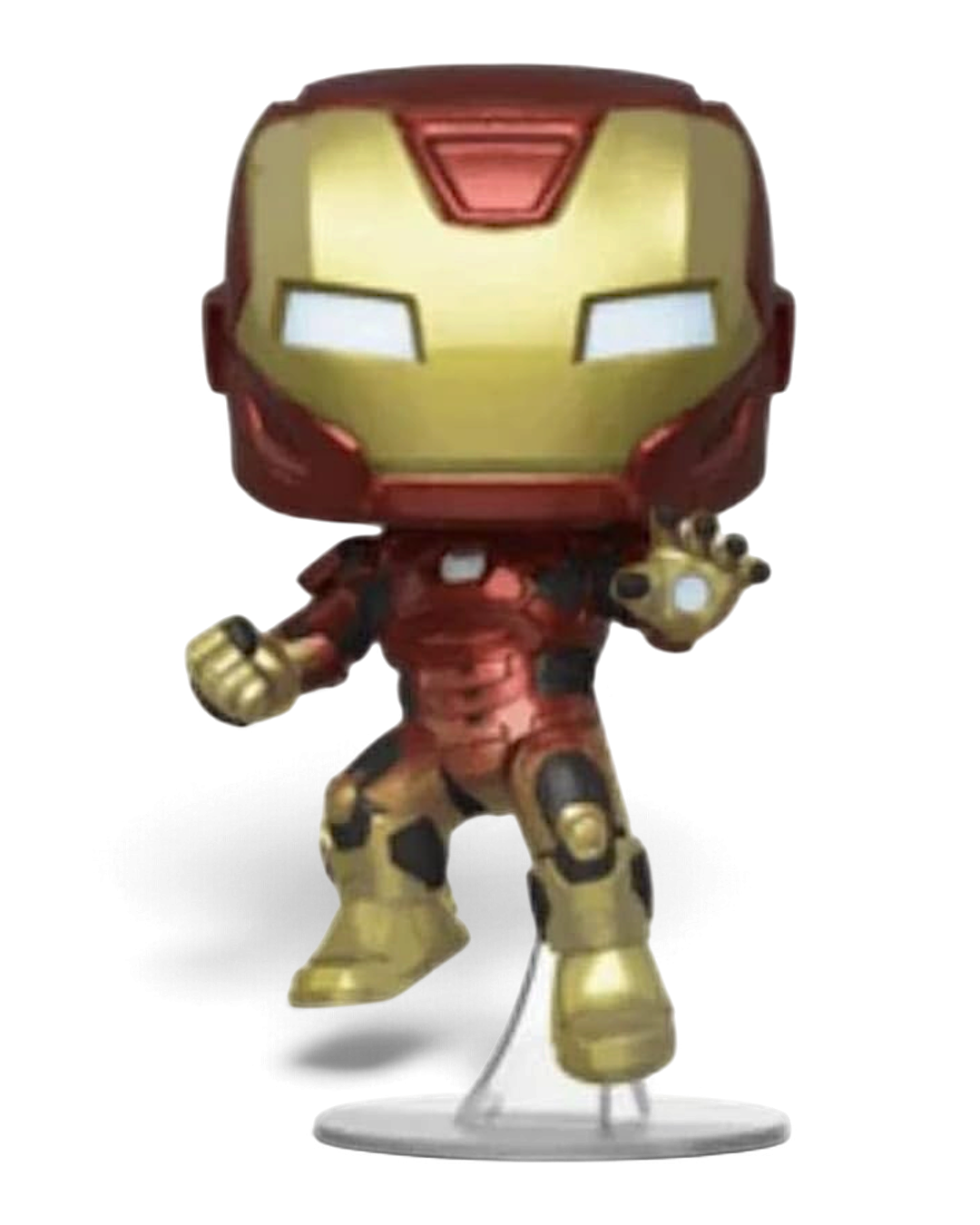 VaultifyUK Funko Pop! Marvel Gamerverse Iron Man #634 vinyl figure in a dynamic flying pose with red and gold armor.