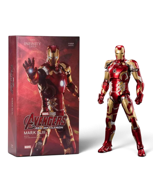 VaultifyUK ZD Toys Marvel Iron Man Mark 43 1/10 scale action figure in iconic red and gold armour with display box