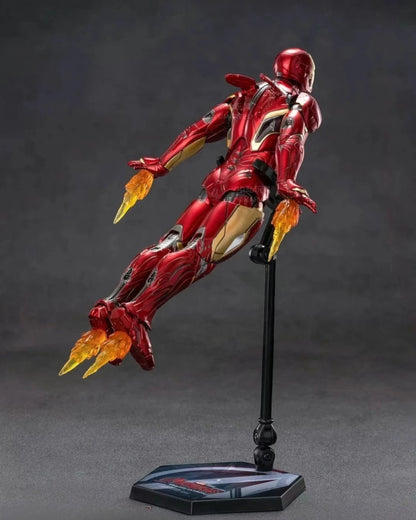 VaultifyUK ZD Toys Iron Man Mark 43 1/10 scale action figure in flight pose with translucent fire effect parts