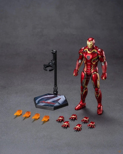 VaultifyUK ZD Toys Iron Man Mark 45 1/10 scale action figure with interchangeable hands and flight effect parts.