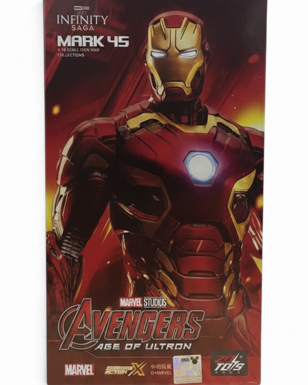 VaultifyUK ZD Toys Marvel Iron Man Mark 45 1/10 scale action figure in red and gold packaging