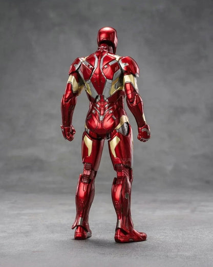 VaultifyUK ZD Toys Iron Man Mark 46 action figure in red and gold armour, back view showing detailed mechanical design