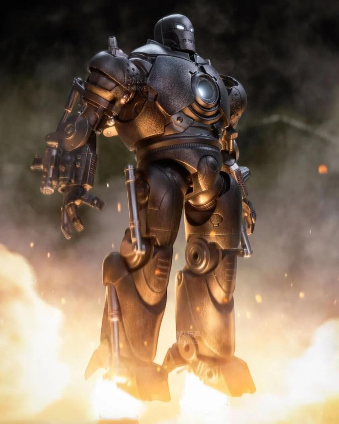 VaultifyUK ZD Toys Marvel Iron Monger 1/10 scale LED figure with metallic grey armour in a battle-ready pose