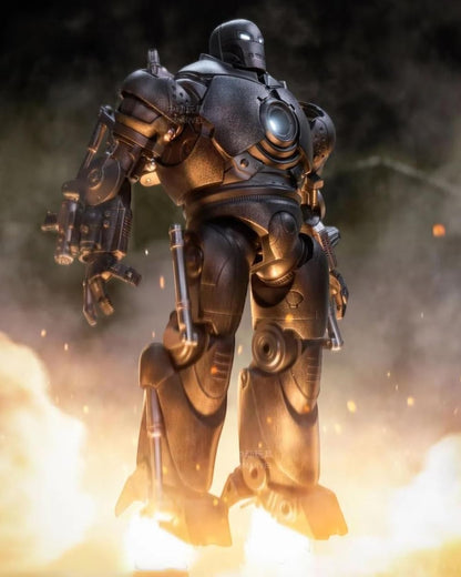 VaultifyUK ZD Toys Marvel Iron Monger 1/10 scale LED figure with metallic grey armour in a battle-ready pose