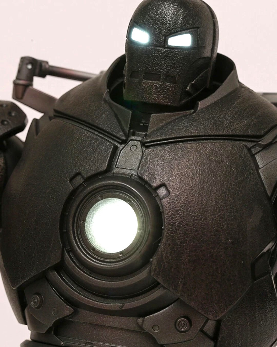 VaultifyUK ZD Toys Iron Monger 1/10 scale Marvel figure with illuminated LED chest and eyes in matte black finish