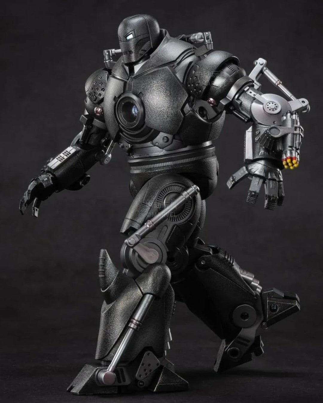 VaultifyUK ZD Toys Iron Monger 1/10 scale LED figure in a textured black metallic finish with mechanical detailing.
