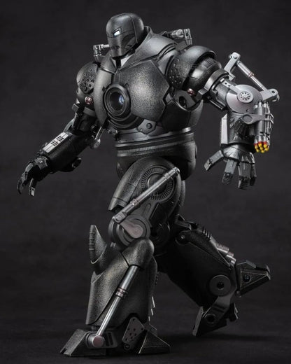 VaultifyUK ZD Toys Iron Monger 1/10 scale LED figure in a textured black metallic finish with mechanical detailing.