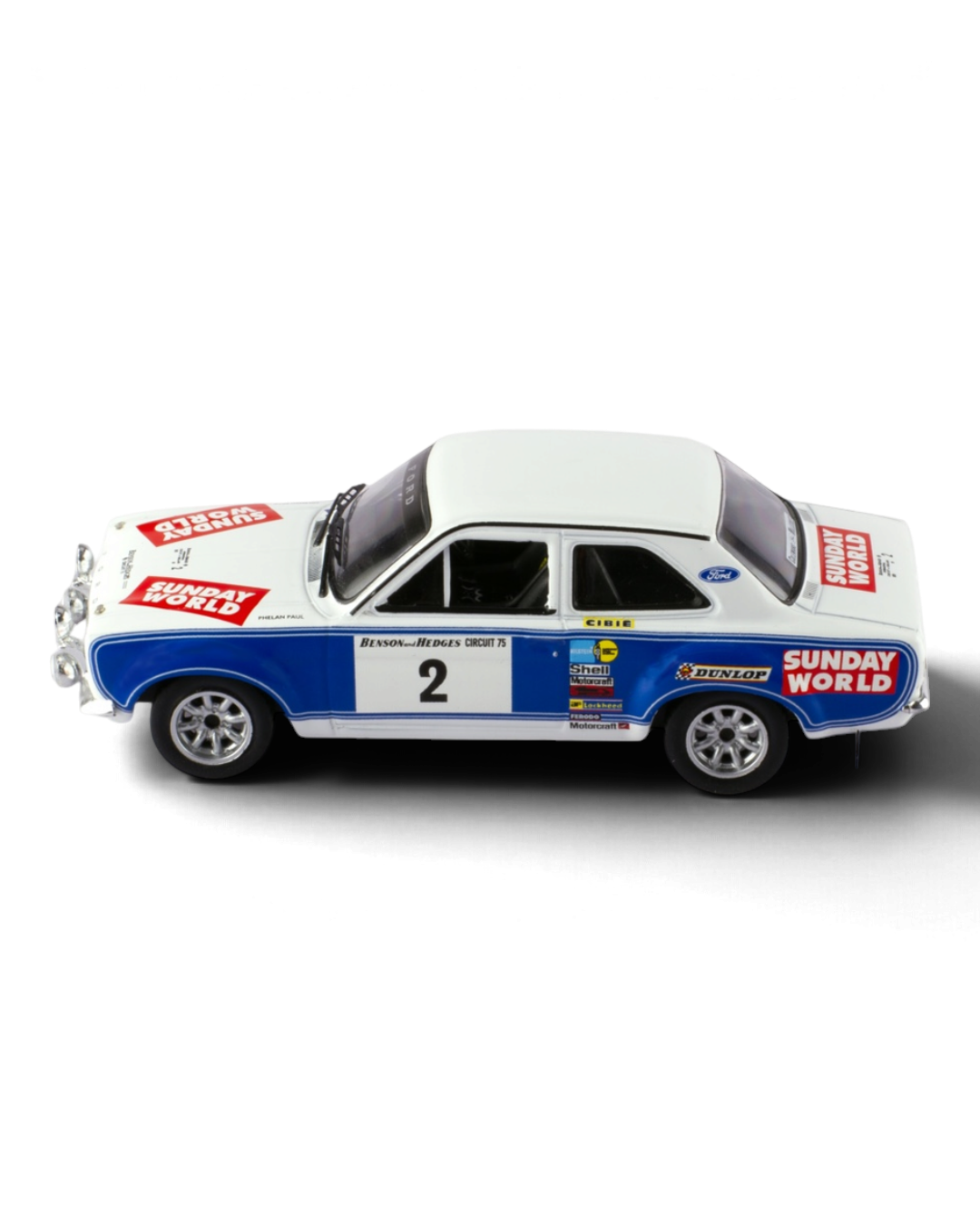 IXO 1:43 Ford Escort Mk1 RS1600 #2 Coleman/Phelan, 1975 Circuit of Ireland Rally, side profile