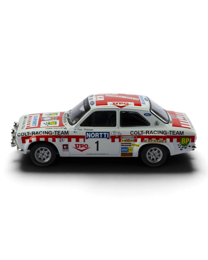IXO 1:18 Ford Escort Mk1 RS1600 #1 Mäkinen/Liddon, 1974 1000 Lakes Rally 2nd place, side profile