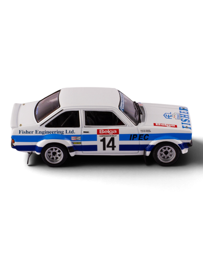 IXO 1:43 Ford Escort Mk2 RS1800 #14 Bertie Fisher/Austin Frazer, 1981 Haspengouw Rally, side profile