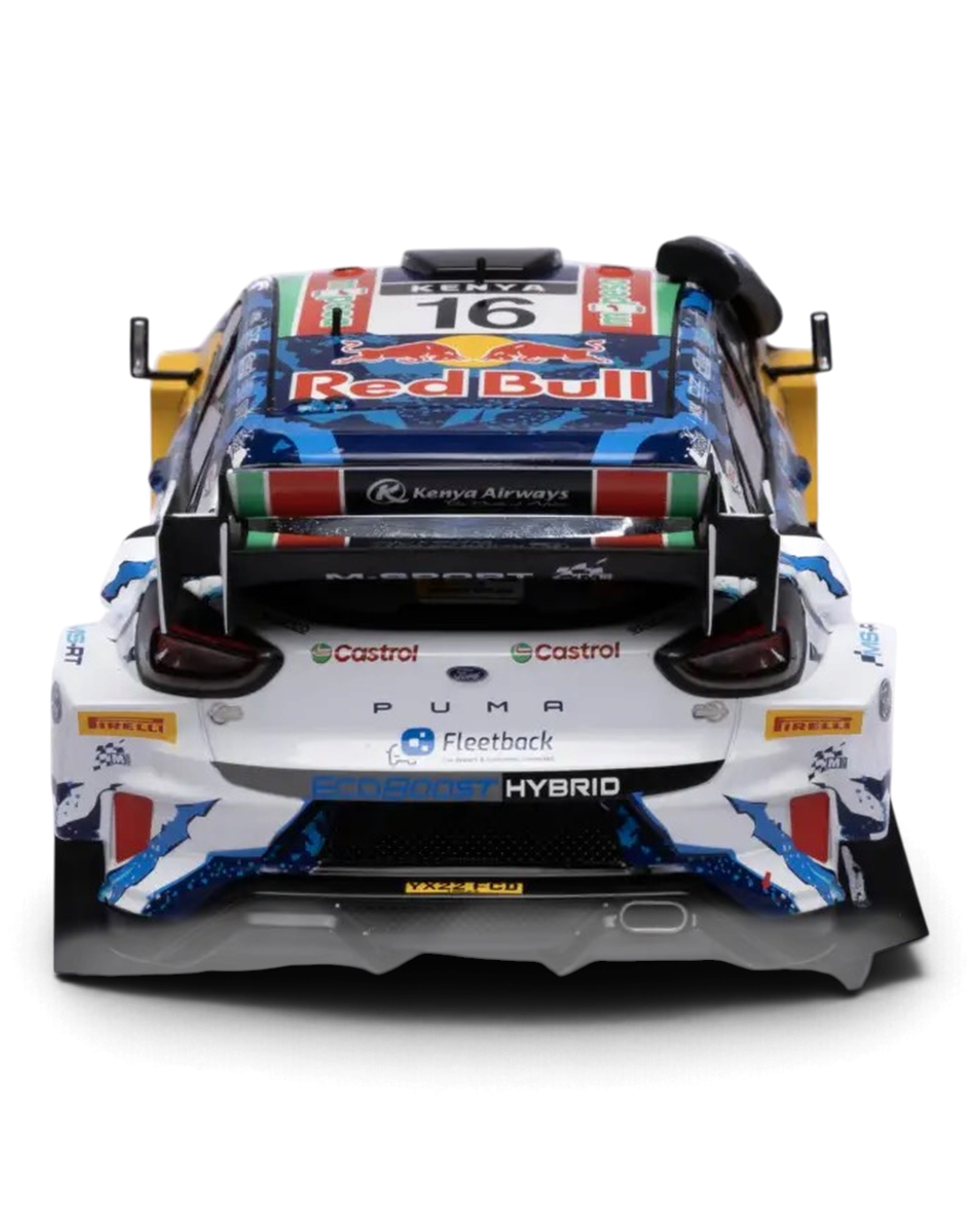 IXO 1:18 Ford Puma Rally1 #16 Fourmaux/Coria, Safari Rally Kenya 2024, rear view