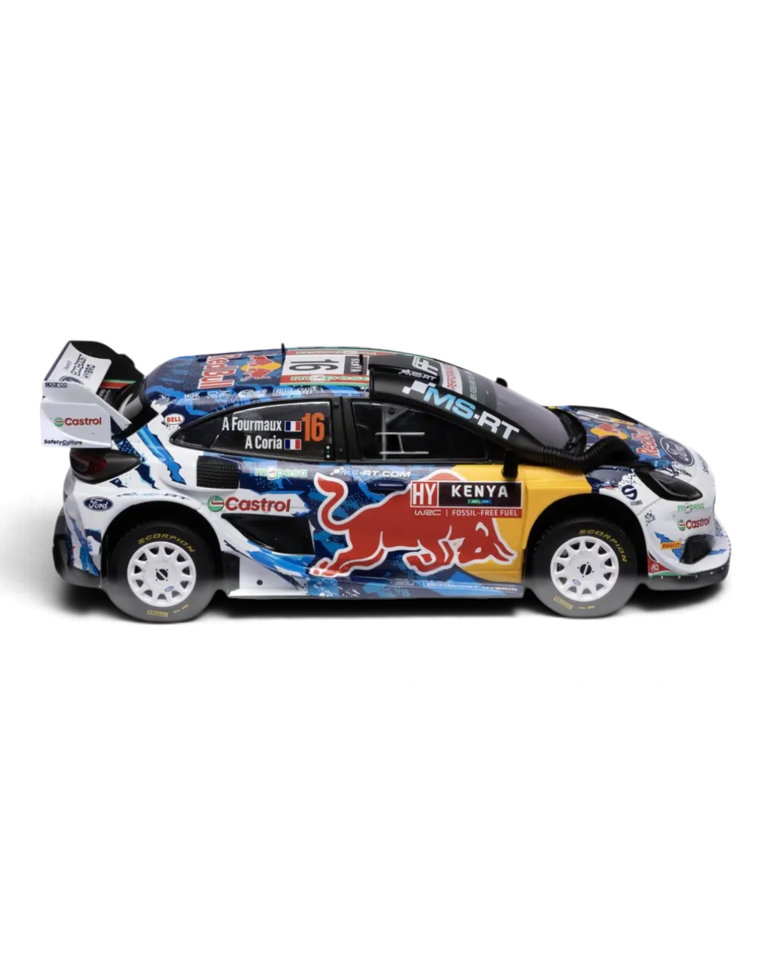 IXO 1:18 Ford Puma Rally1 #16 Fourmaux/Coria, Safari Rally Kenya 2024, right side profile