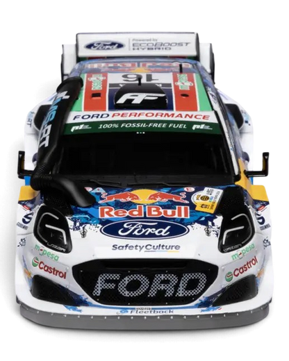 IXO 1:18 Ford Puma Rally1 #16 Fourmaux/Coria, Safari Rally Kenya 2024, head-on front view