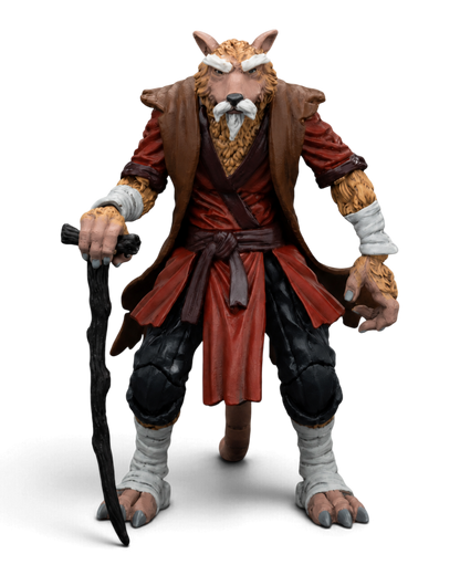 JoyToy TMNT Master Splinter action figure front view holding his wooden walking staff