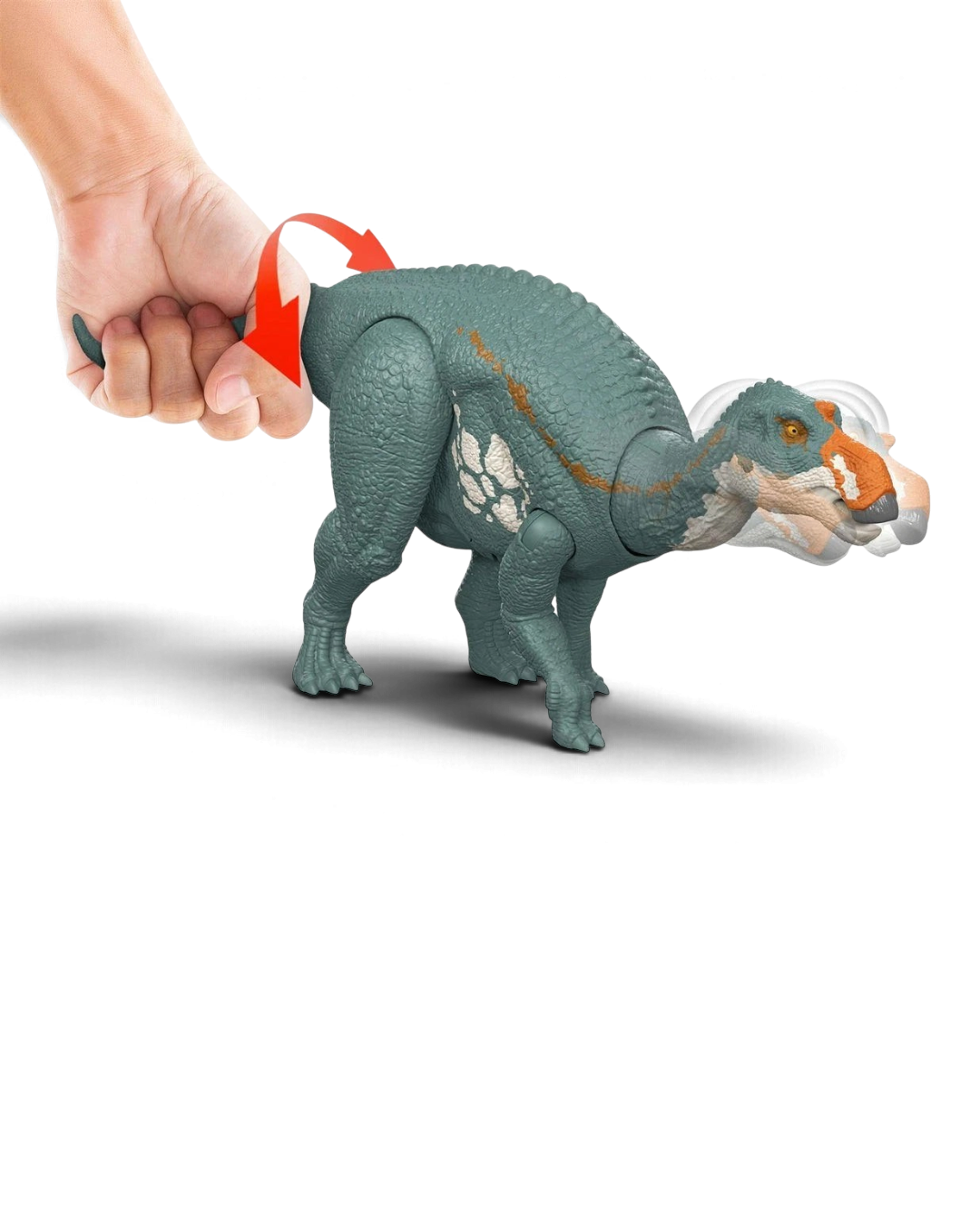 VaultifyUK Jurassic World Rebirth Maiasaura dinosaur figure with tail-activated Wild Roar sound and movement