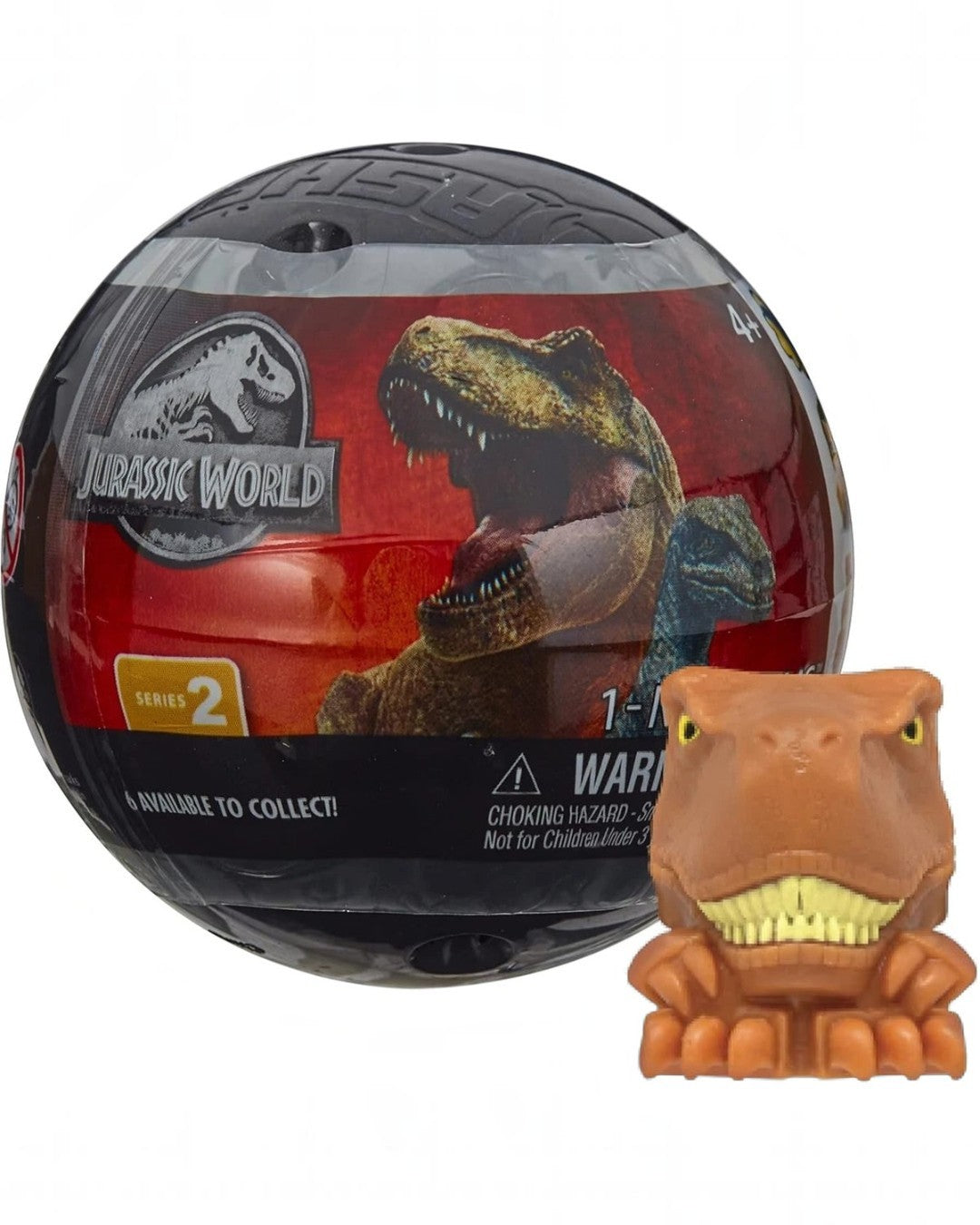 VaultifyUK Jurassic World MASH'EMS Series 2 blind capsule with a squishy brown T-Rex dinosaur collectable figure
