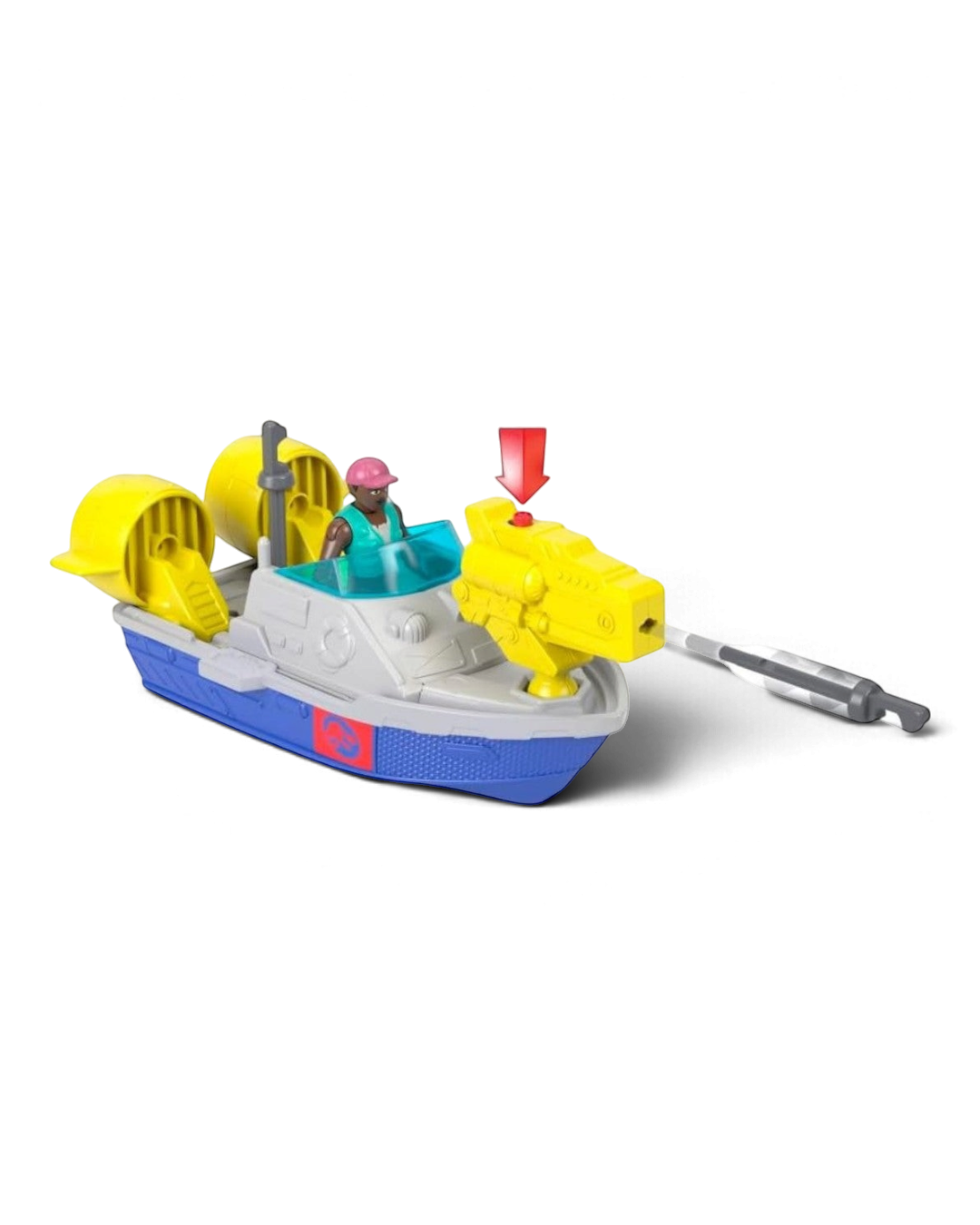 VaultifyUK Jurassic World Rebirth rescue boat toy with action figure and projectile launcher