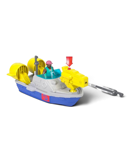 VaultifyUK Jurassic World Rebirth rescue boat toy with action figure and projectile launcher