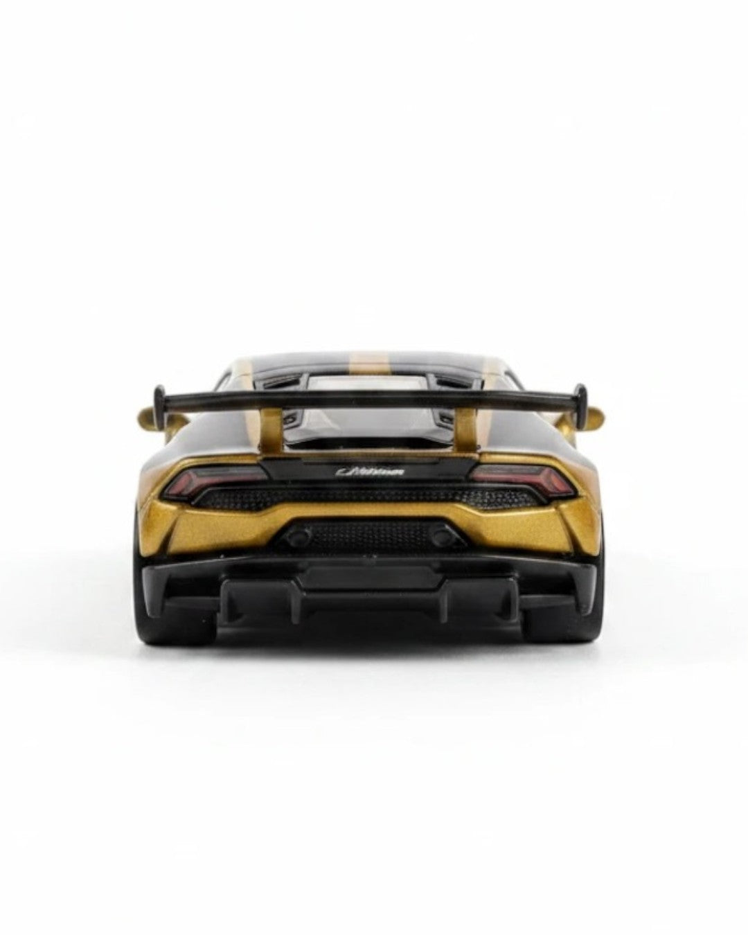 VaultifyUK Hot Wheels Premium Gran Turismo Lamborghini Huracán LP 620-2 Super Trofeo die-cast car, rear view.
